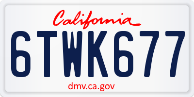 CA license plate 6TWK677