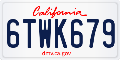 CA license plate 6TWK679