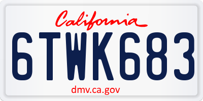 CA license plate 6TWK683