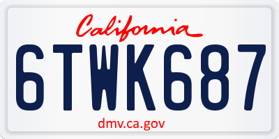 CA license plate 6TWK687