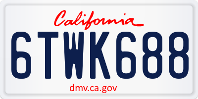 CA license plate 6TWK688