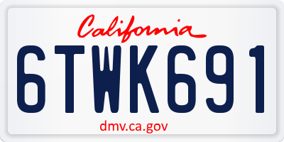CA license plate 6TWK691
