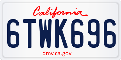 CA license plate 6TWK696