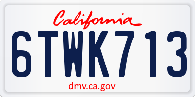 CA license plate 6TWK713
