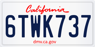 CA license plate 6TWK737