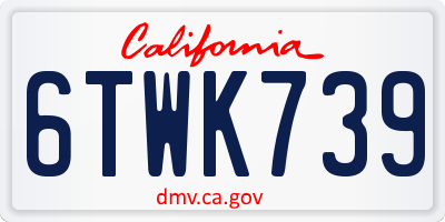 CA license plate 6TWK739