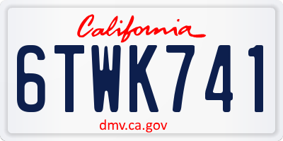 CA license plate 6TWK741