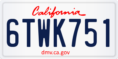 CA license plate 6TWK751