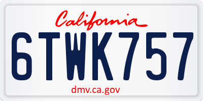 CA license plate 6TWK757