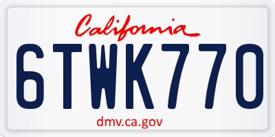 CA license plate 6TWK770
