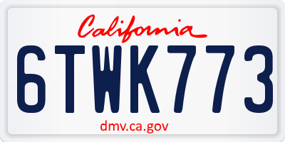 CA license plate 6TWK773