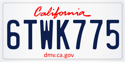 CA license plate 6TWK775