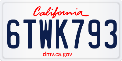 CA license plate 6TWK793