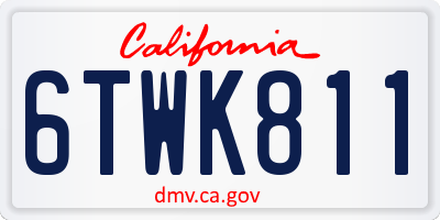 CA license plate 6TWK811
