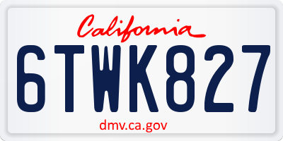 CA license plate 6TWK827