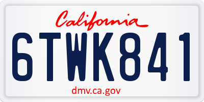 CA license plate 6TWK841