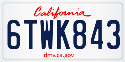 CA license plate 6TWK843
