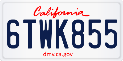 CA license plate 6TWK855