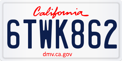 CA license plate 6TWK862