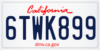 CA license plate 6TWK899