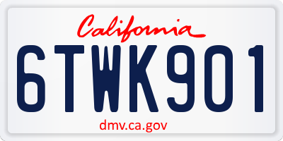 CA license plate 6TWK901