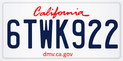 CA license plate 6TWK922