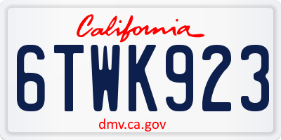 CA license plate 6TWK923
