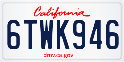 CA license plate 6TWK946