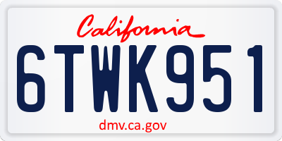CA license plate 6TWK951
