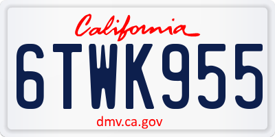 CA license plate 6TWK955