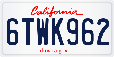 CA license plate 6TWK962