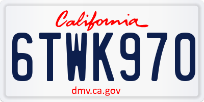 CA license plate 6TWK970