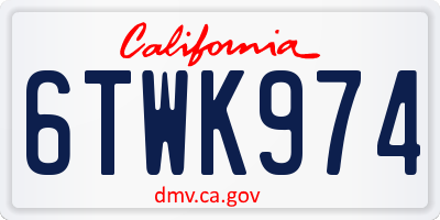 CA license plate 6TWK974