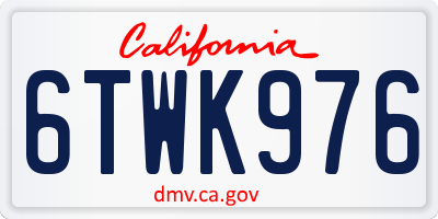 CA license plate 6TWK976