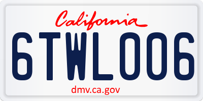 CA license plate 6TWL006