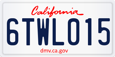 CA license plate 6TWL015