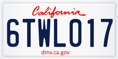CA license plate 6TWL017
