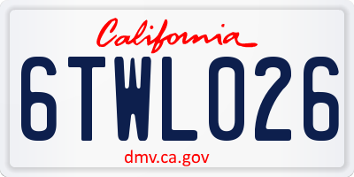 CA license plate 6TWL026