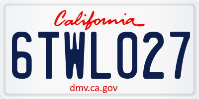 CA license plate 6TWL027