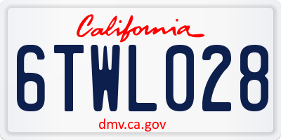 CA license plate 6TWL028