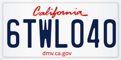 CA license plate 6TWL040