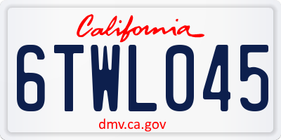 CA license plate 6TWL045