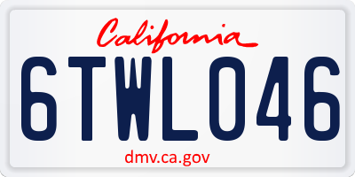 CA license plate 6TWL046