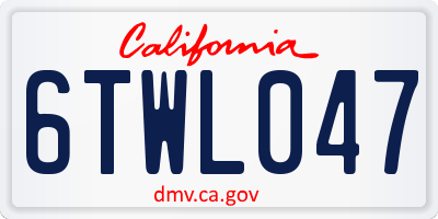 CA license plate 6TWL047