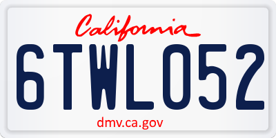 CA license plate 6TWL052