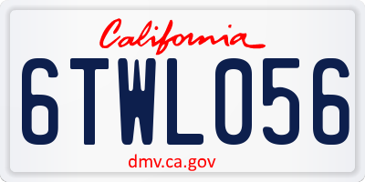 CA license plate 6TWL056