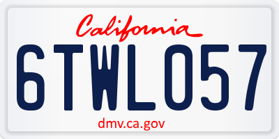 CA license plate 6TWL057