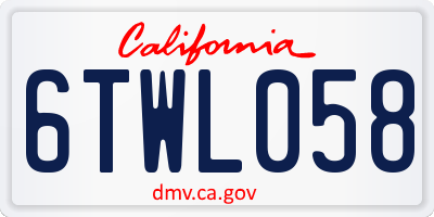 CA license plate 6TWL058