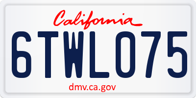 CA license plate 6TWL075
