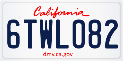 CA license plate 6TWL082